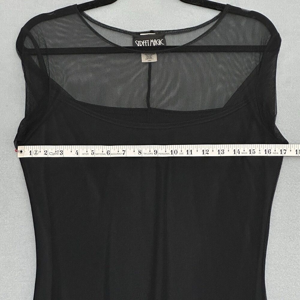 Vintage Street Magic Womens Dress L Black Sheer Bodycon Maxi Witchy Whimsigoth - Picture 8 of 13